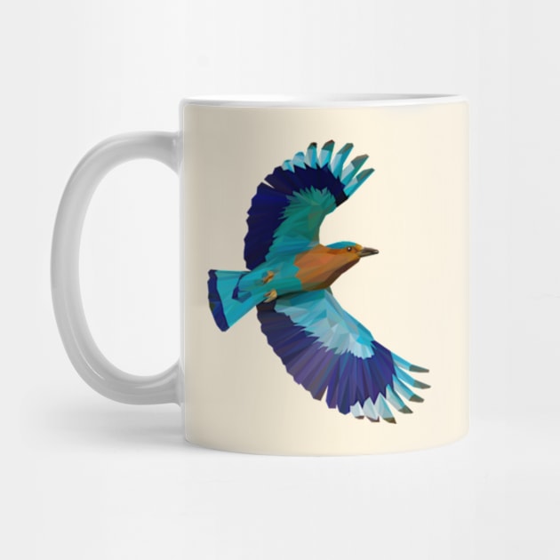 Indian Roller Bird Lowpoly Art by faagrafica